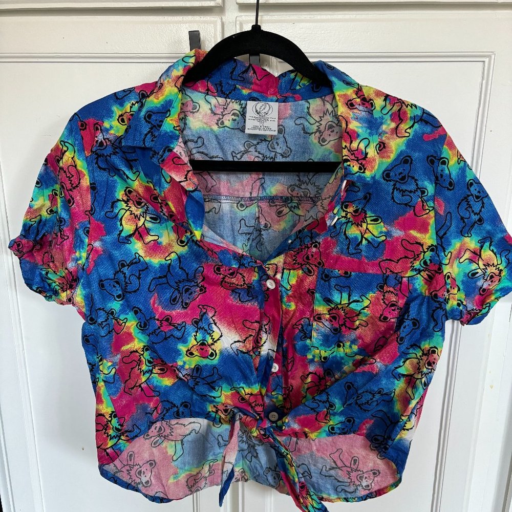 Grateful Dead Cropped Tie Shirt Size L (Tie-Dye)